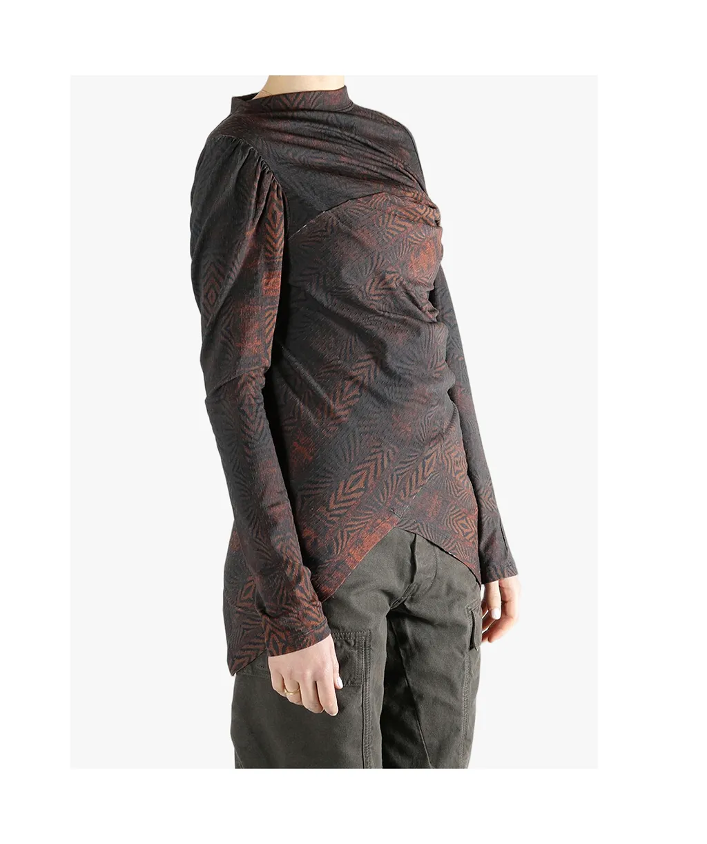 Kiko Kostadinov Simpson Draped Long-Sleeve Top