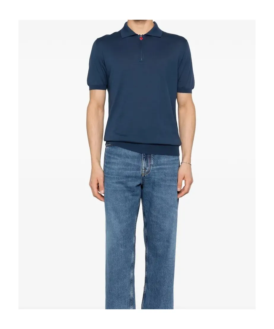 Short-Sleeved Zip-Up Polo Shirt