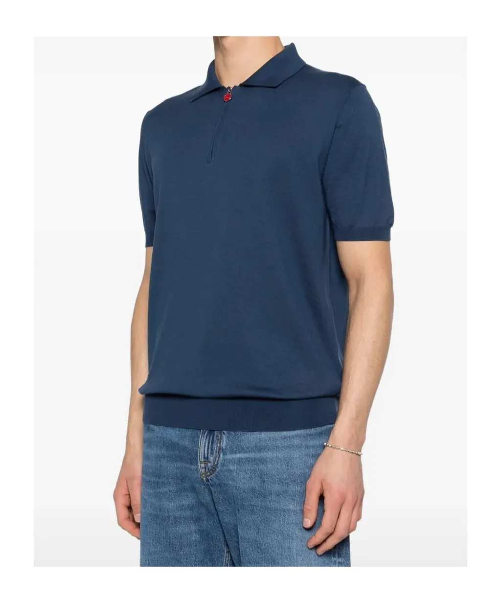Short-Sleeved Zip-Up Polo Shirt