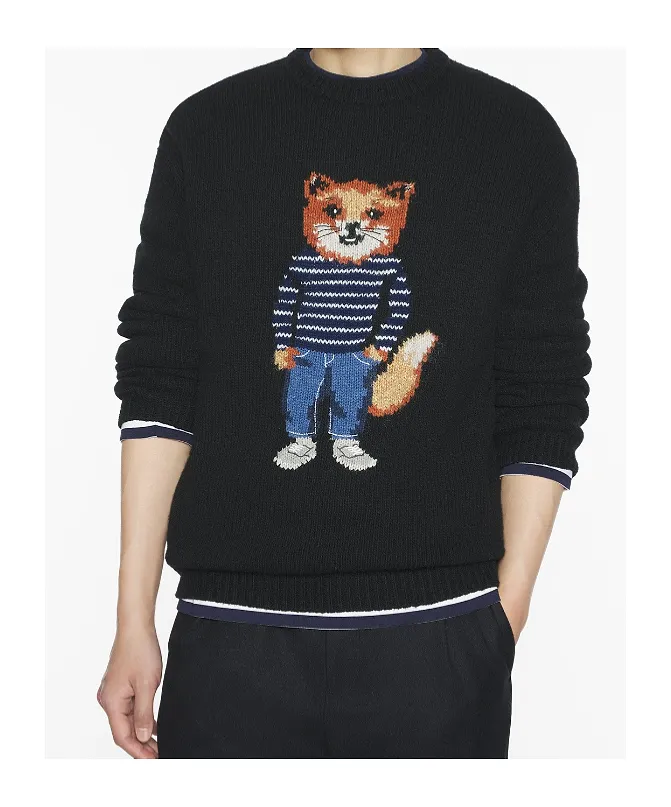 Maison Kitsuné Long Sleeve Crewneck Sweatshirt