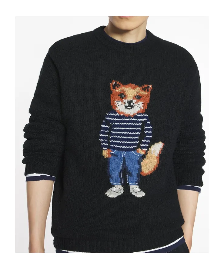 Maison Kitsuné Long Sleeve Crewneck Sweatshirt