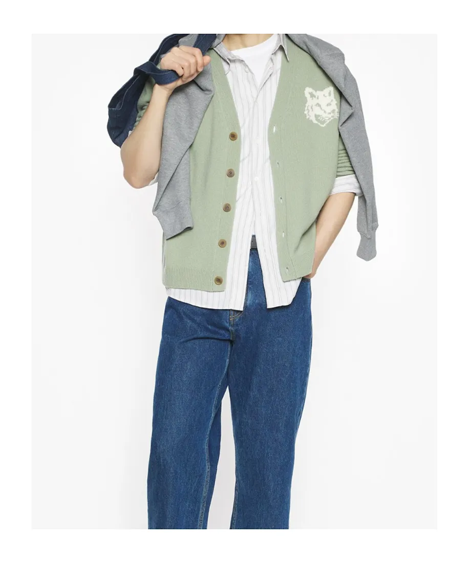 Maison Kitsuné Long Sleeve Buttoned Jumper