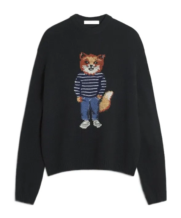 Maison Kitsuné Long Sleeve Crewneck Sweatshirt