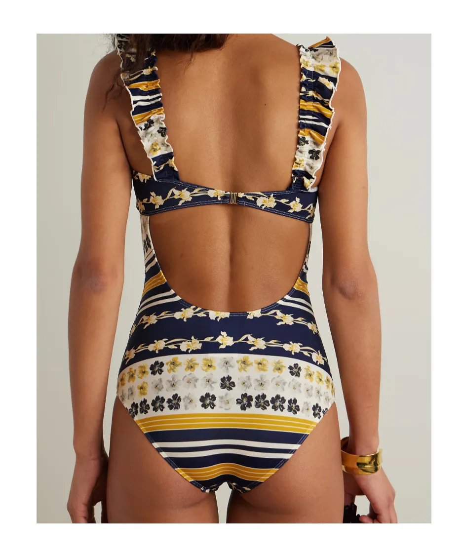 Boop Open-Back Printed Underwired Swimsuit