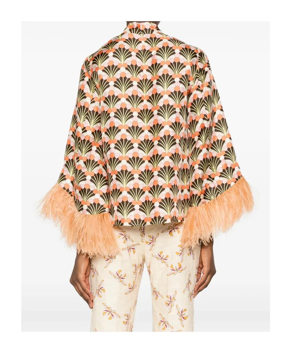 La Doublej Make An Exit Feather-Trim Top