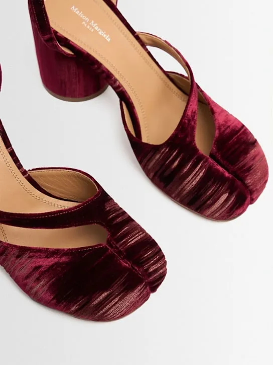 80Mm Tabi Used Velvet Pumps