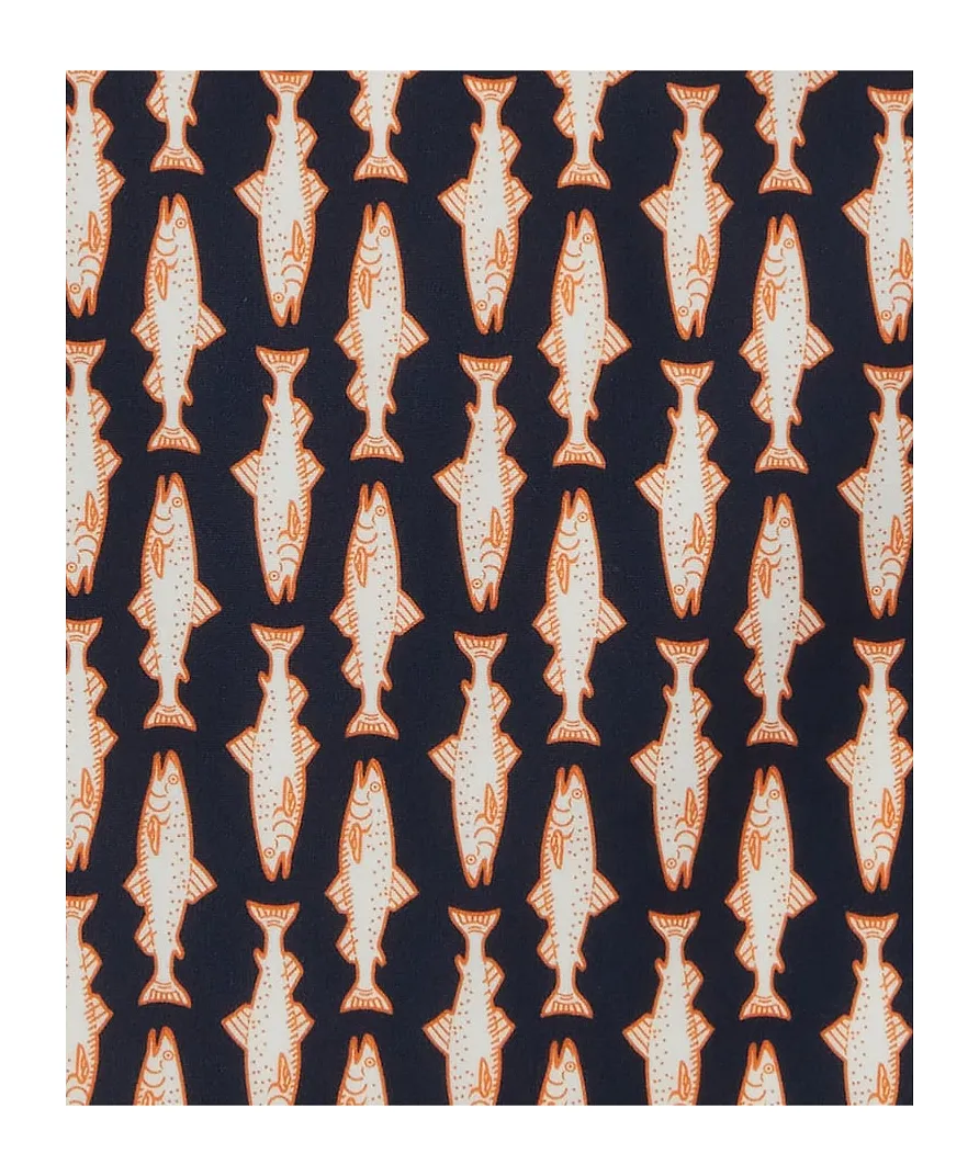 Fish-Print Halter Swimsuit