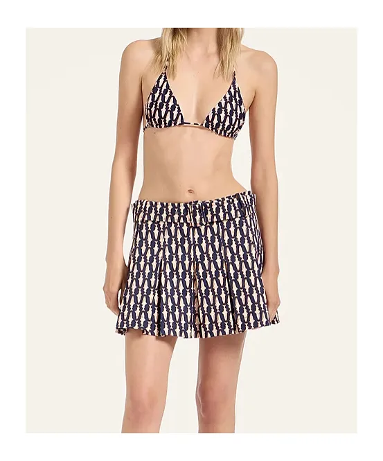 Fish-Print Triangle Bikini Top