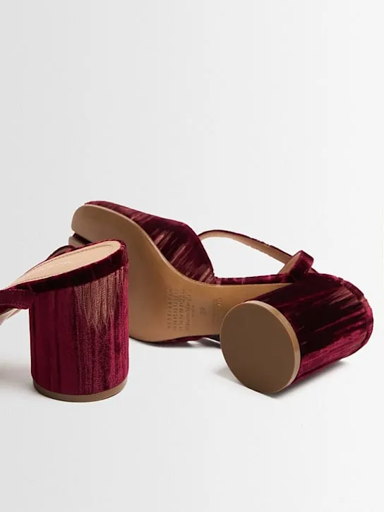 80Mm Tabi Used Velvet Pumps