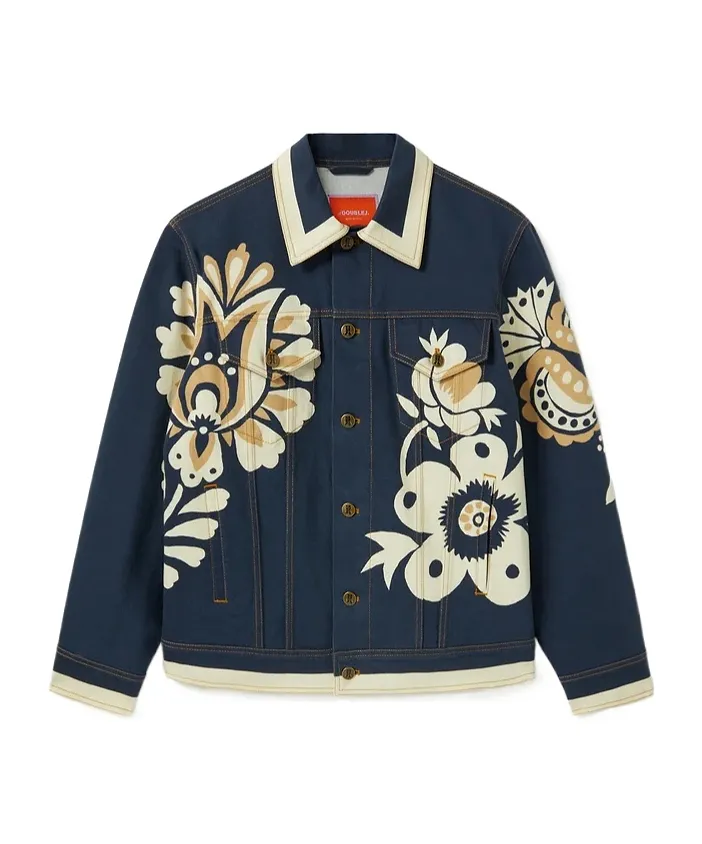 Floral-Print Denim Jacket