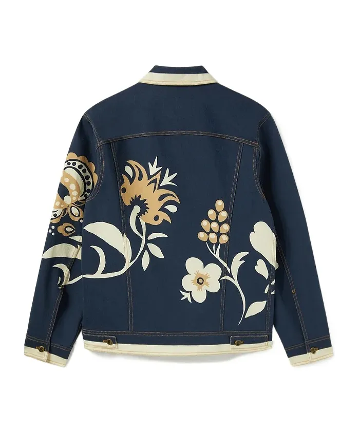 Floral-Print Denim Jacket