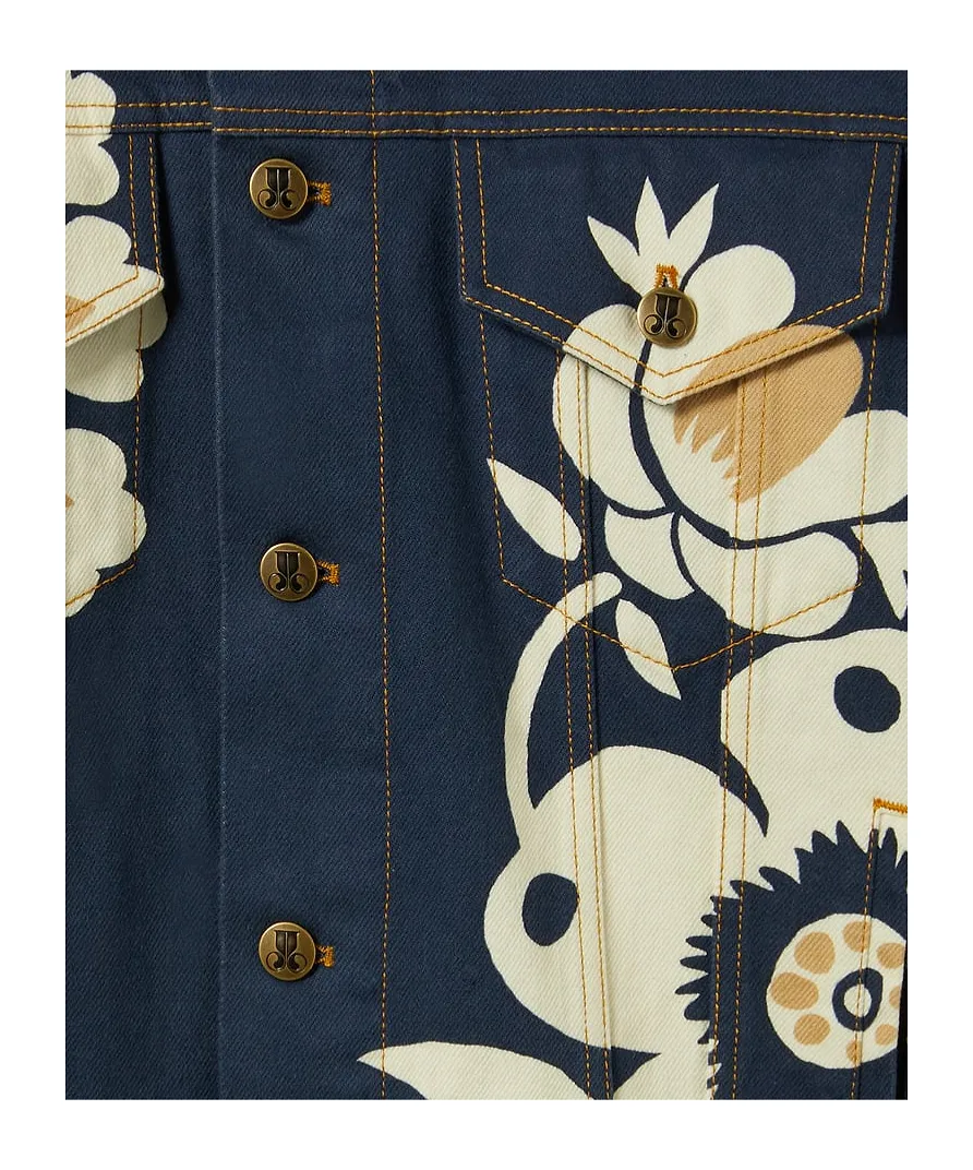 Floral-Print Denim Jacket