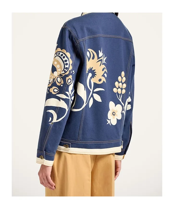 Floral-Print Denim Jacket