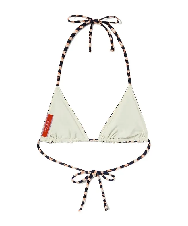 Fish-Print Triangle Bikini Top