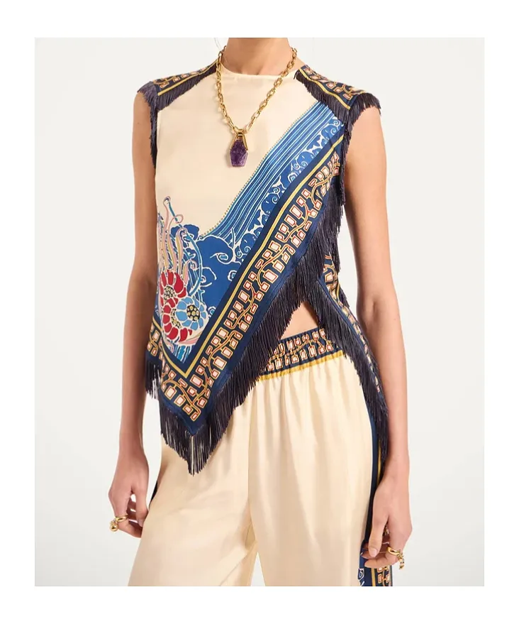 Fringed Scarf Top