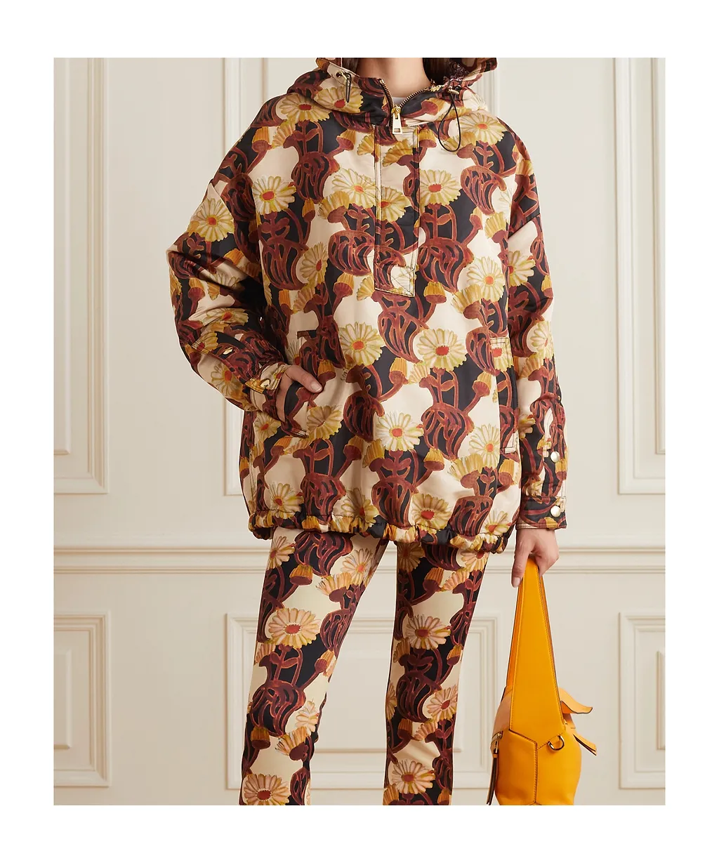 Floral-Print Hooded Jacket