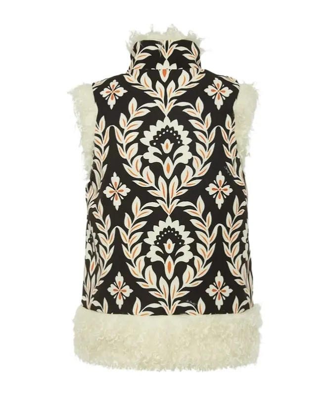 Folk Floral-Print Vest