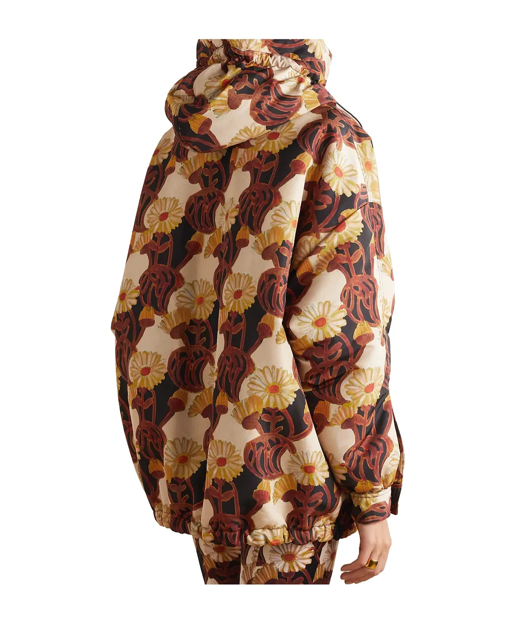 Floral-Print Hooded Jacket
