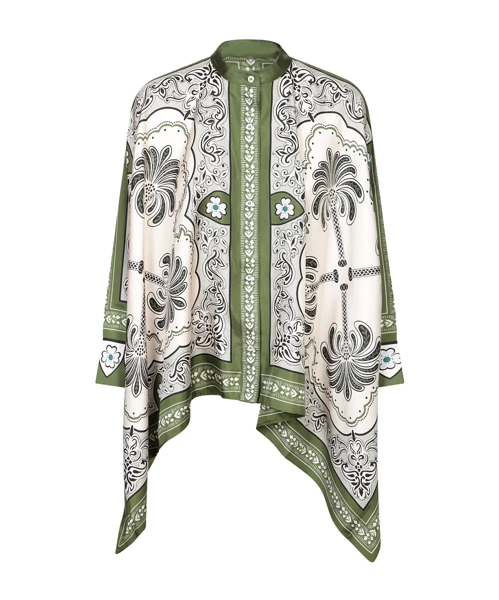 La Doublej Scarf-Style Printed Top