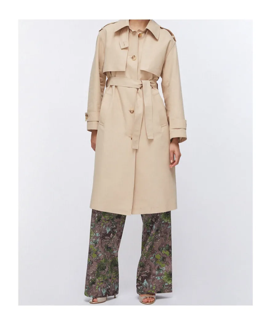 Scarf Gabardine Trench Coat
