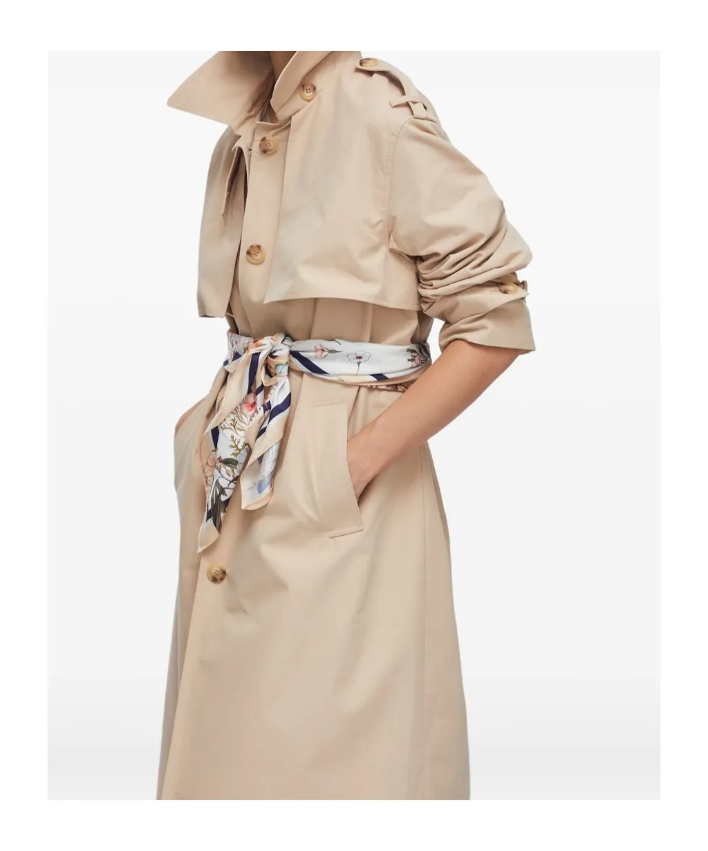 Scarf Gabardine Trench Coat