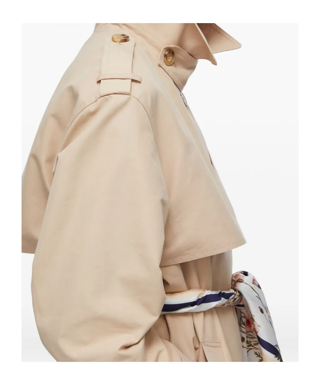 Scarf Gabardine Trench Coat