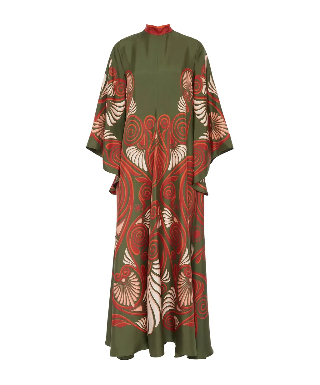 Magnifico Botanical-Print Silk Dress