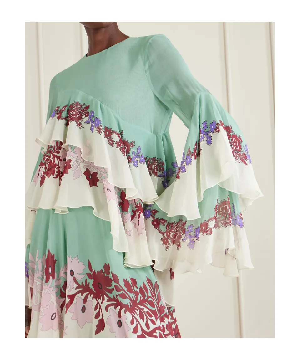 Naiad Asymmetrical Ruffle Dress