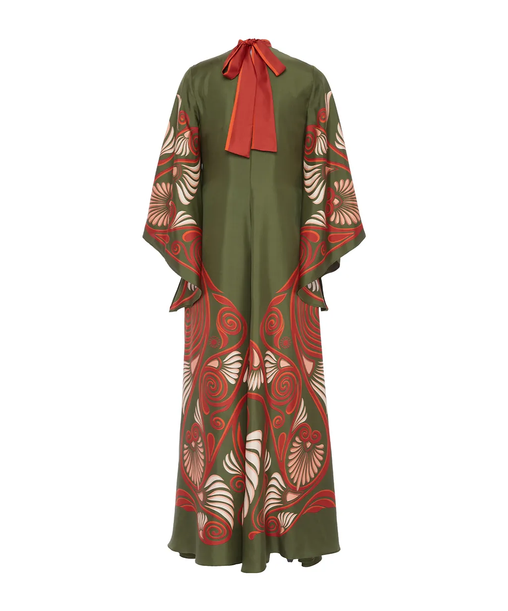 Magnifico Botanical-Print Silk Dress