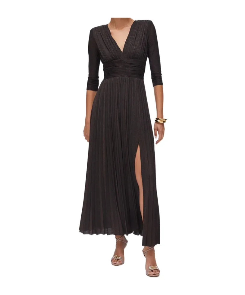 Liu Jo Long Pleated Lurex Dress