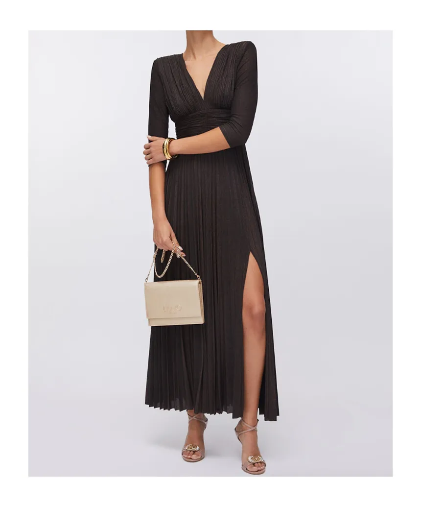 Liu Jo Long Pleated Lurex Dress