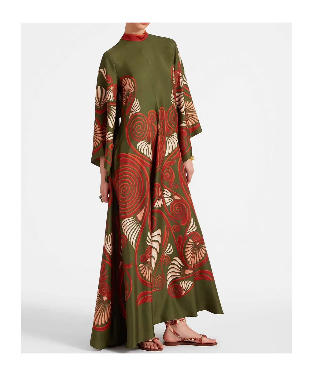 Magnifico Botanical-Print Silk Dress