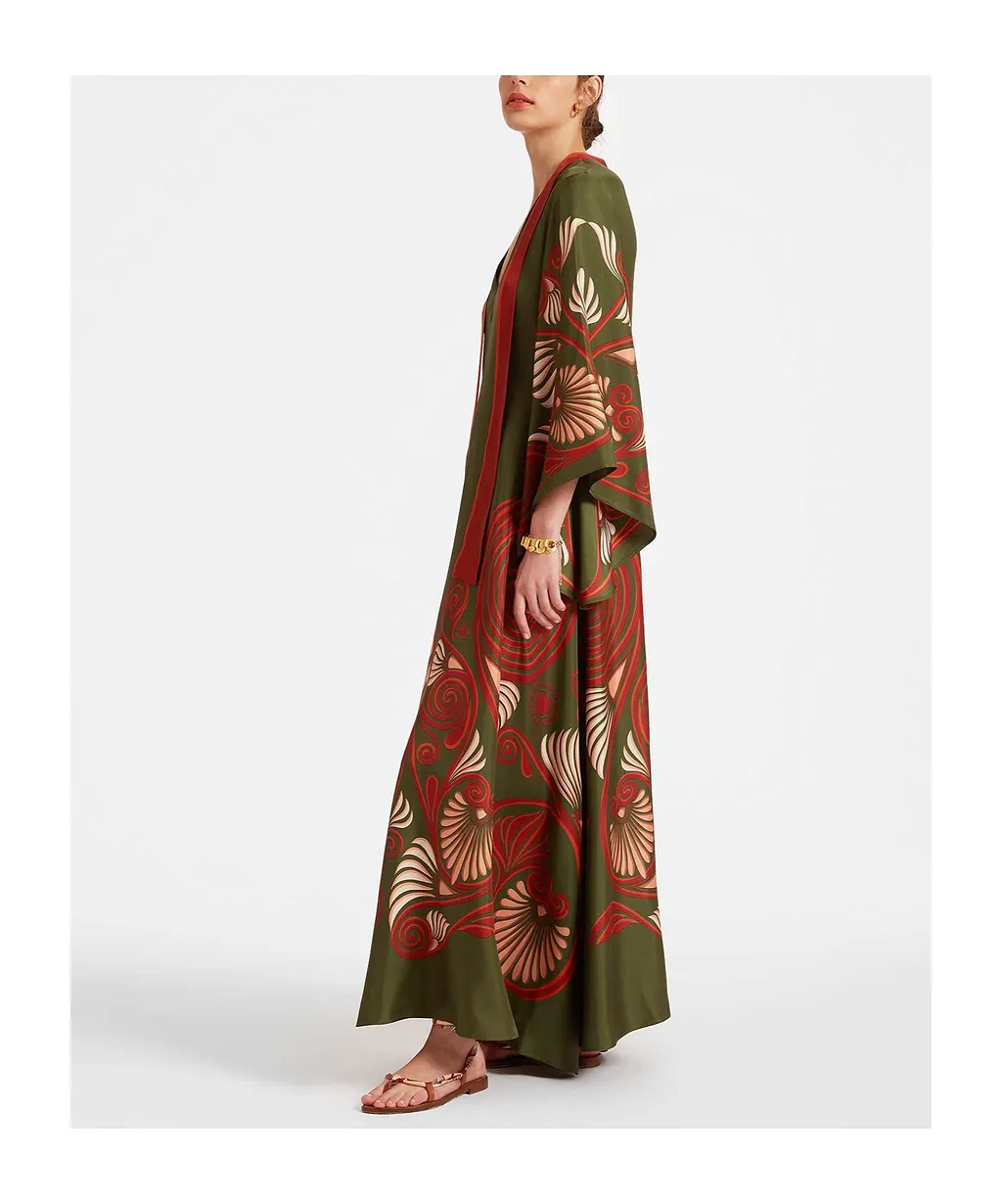Magnifico Botanical-Print Silk Dress