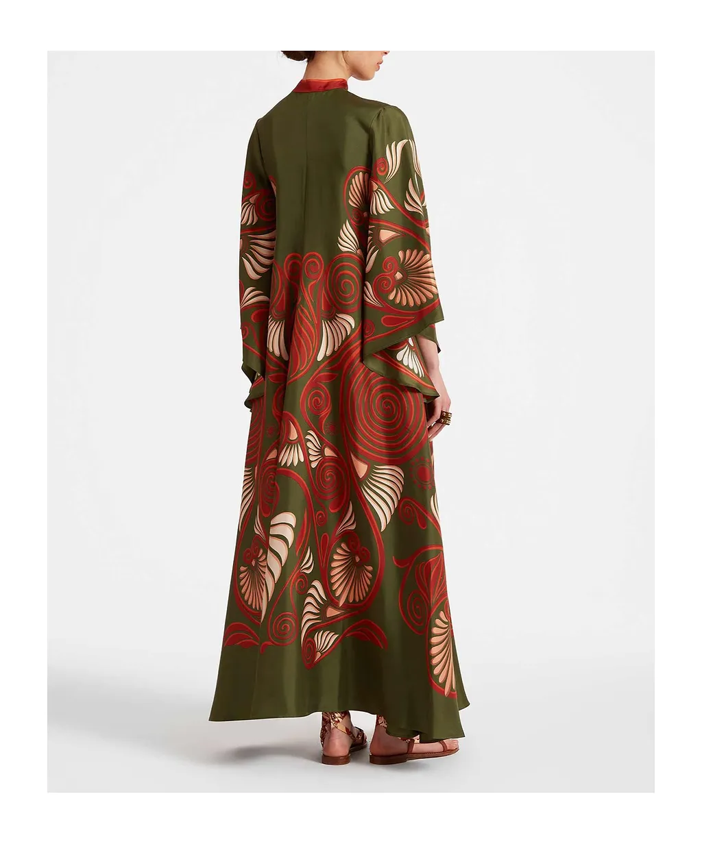 Magnifico Botanical-Print Silk Dress