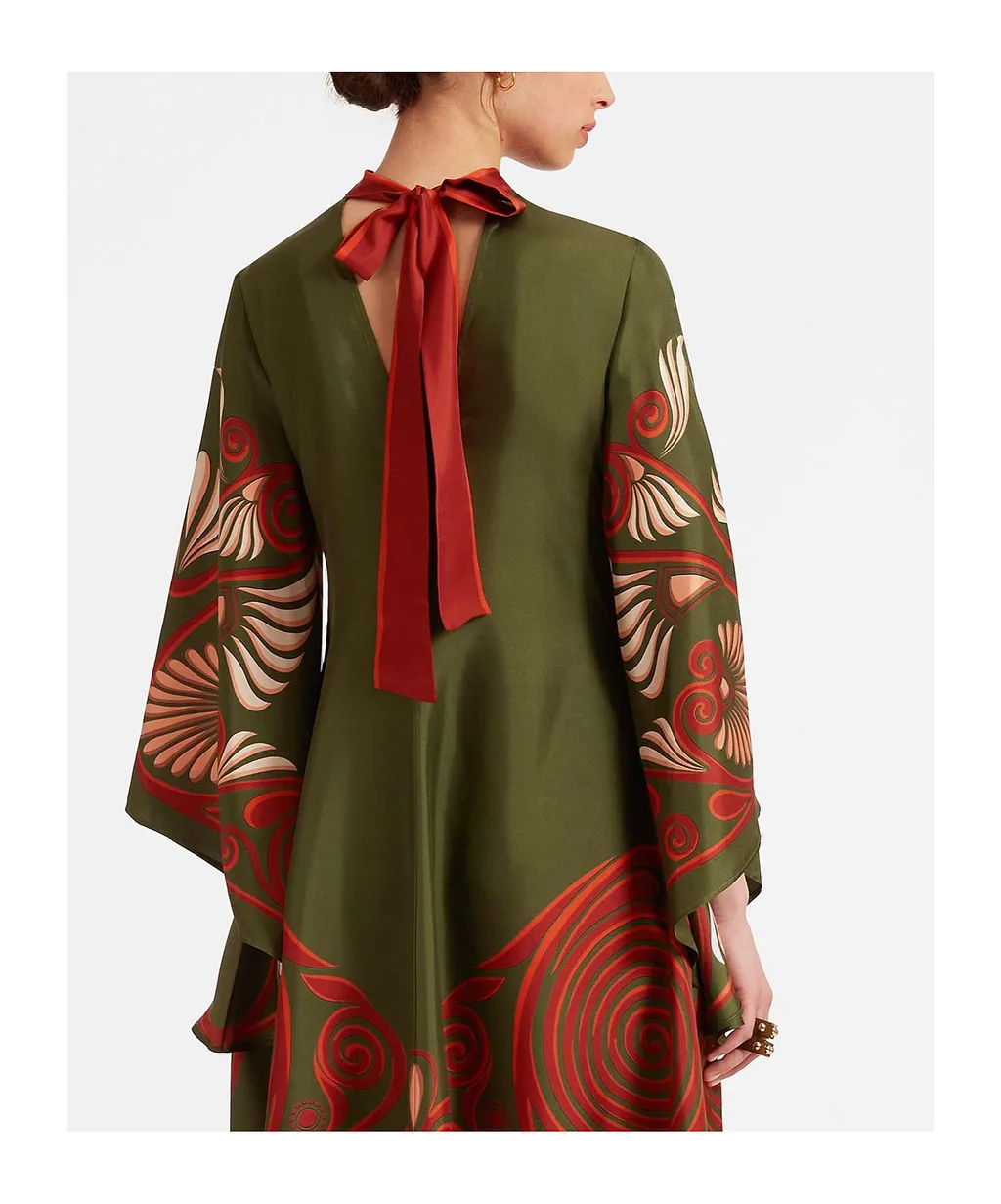 Magnifico Botanical-Print Silk Dress