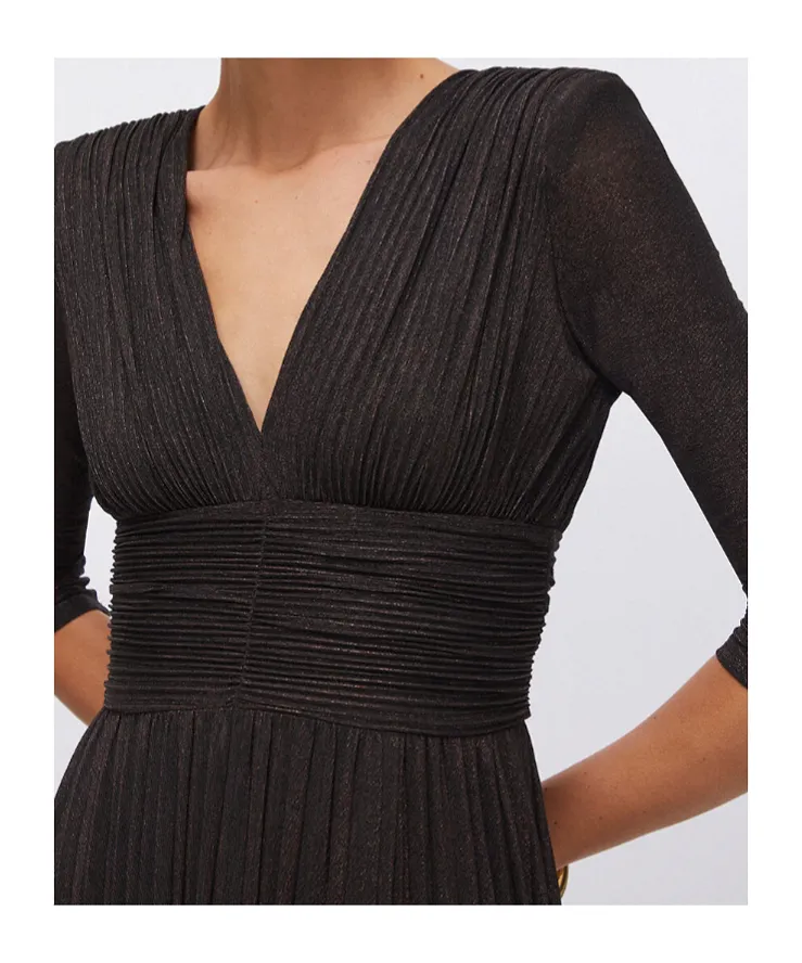 Liu Jo Long Pleated Lurex Dress