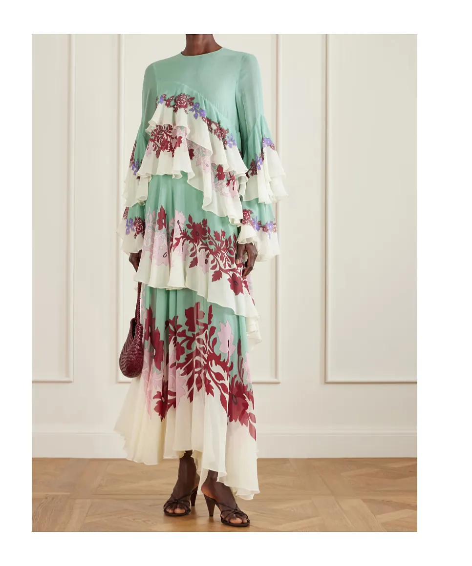 Naiad Asymmetrical Ruffle Dress