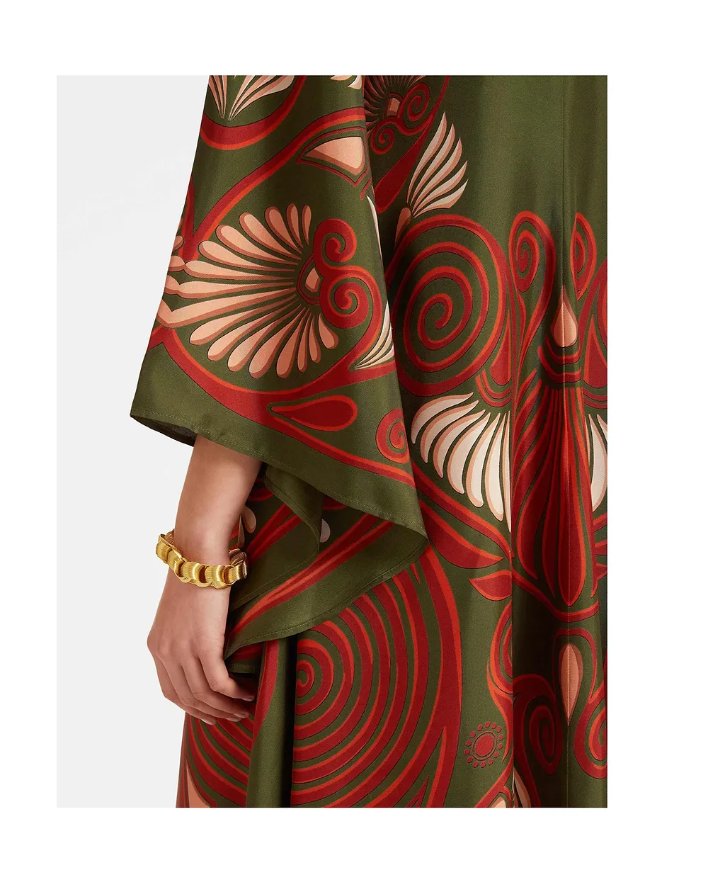 Magnifico Botanical-Print Silk Dress