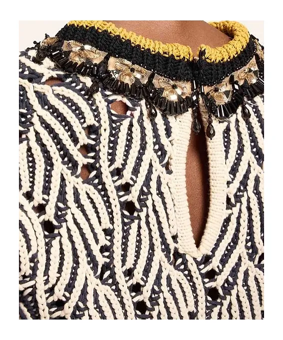 Patterned Beaded Top