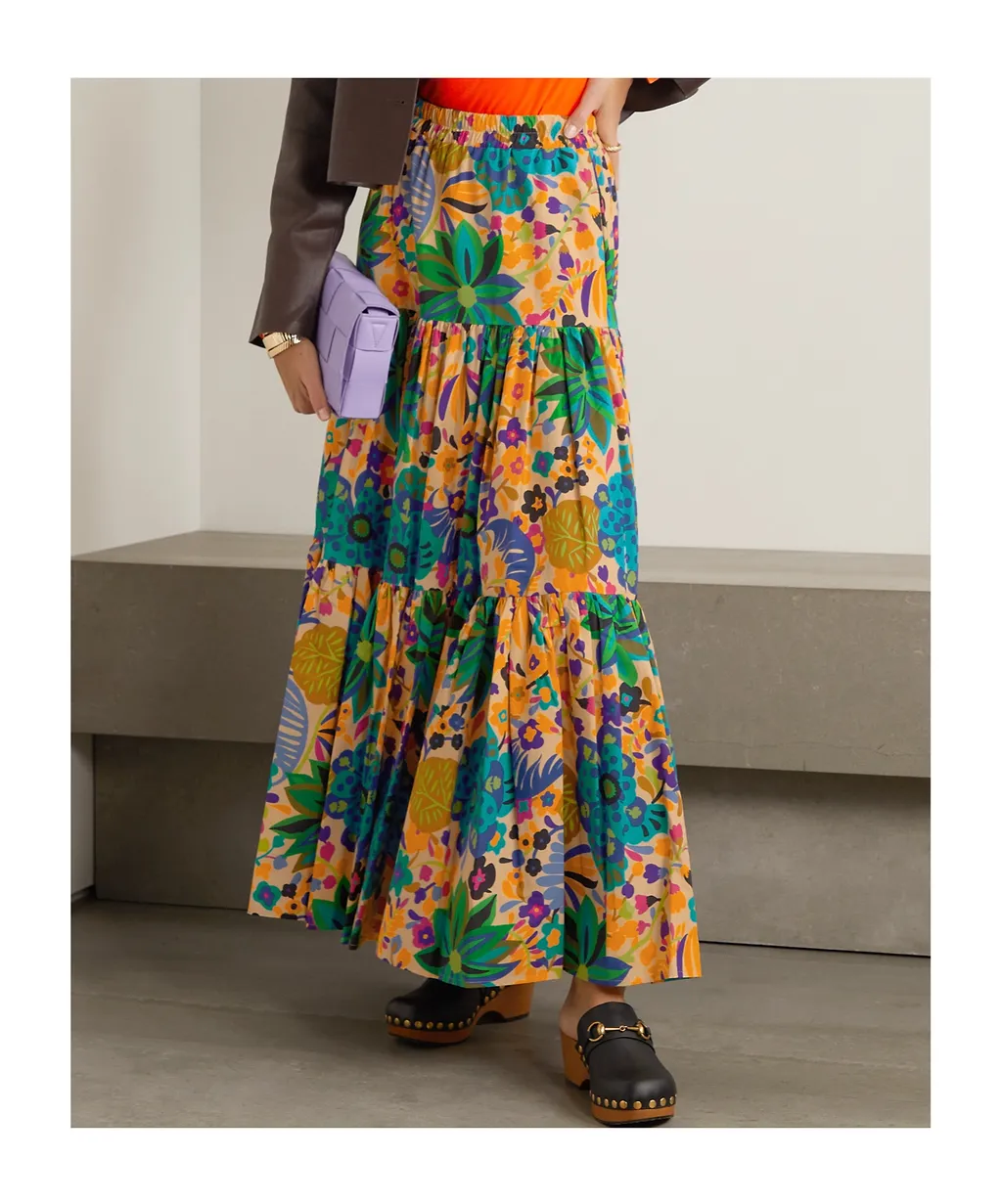 Printed Midi Skirt