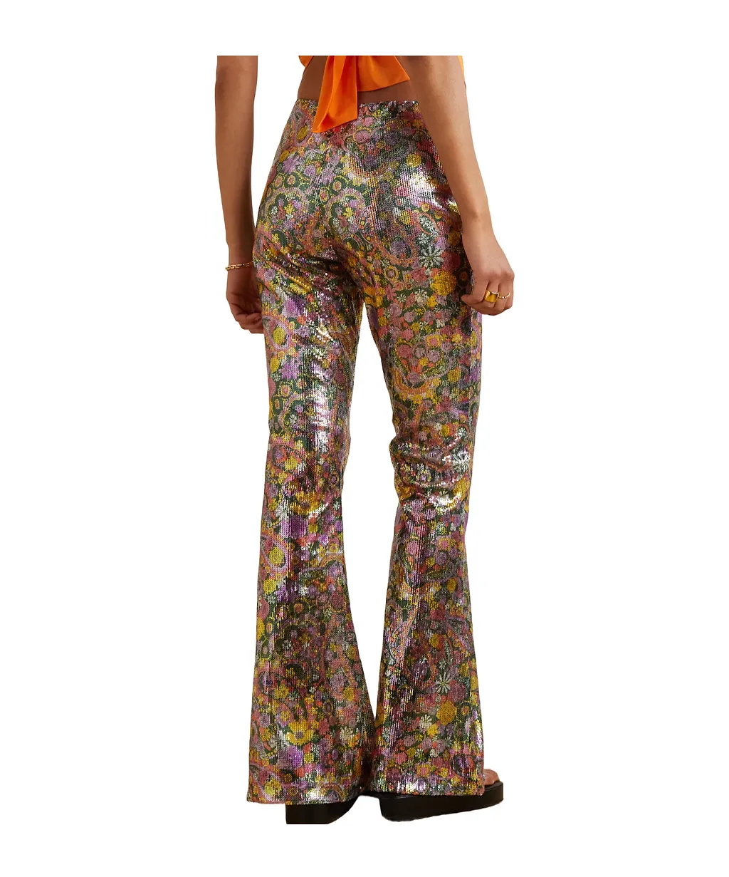 Sequined Tulle Flared Pants