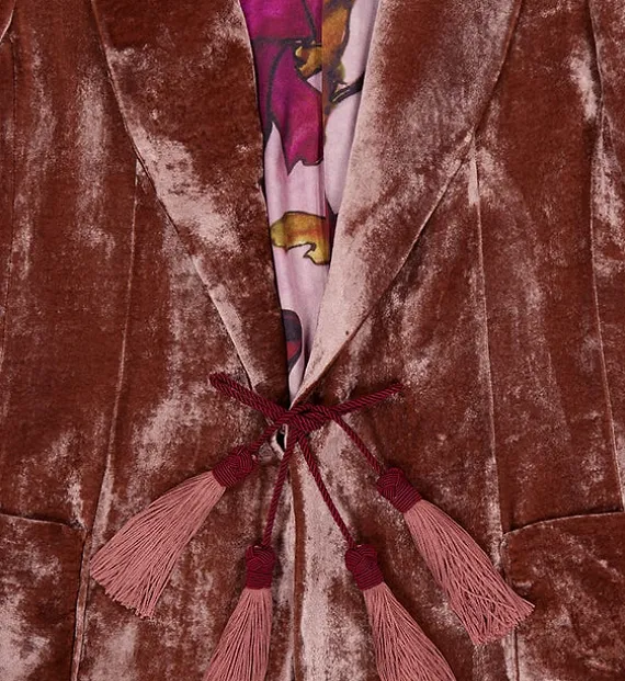 La Doublej Duster Belted Velvet Coat