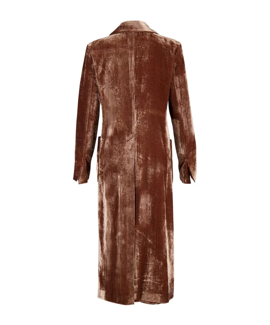 La Doublej Duster Belted Velvet Coat