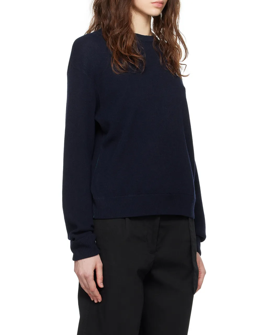 Round-Collar And Long-Sleeved Sweater