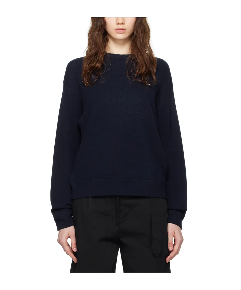 Round-Collar And Long-Sleeved Sweater