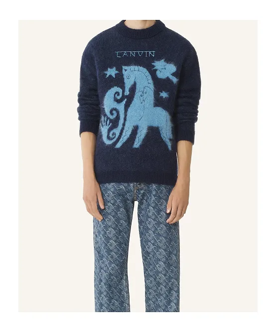 Animal-Graphic Crew-Neck Sweater
