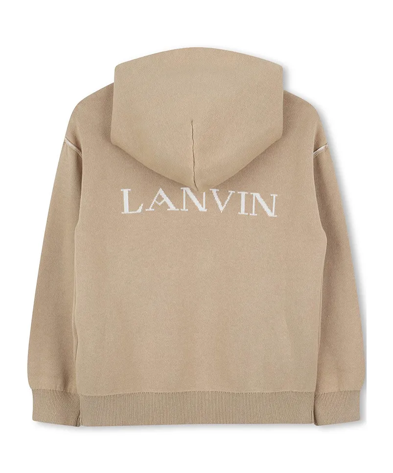 Lanvin Enfant Long Sleeved Logo Patch Hoodie