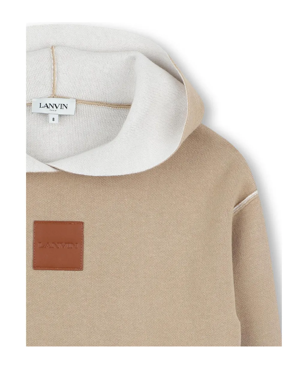 Lanvin Enfant Long Sleeved Logo Patch Hoodie