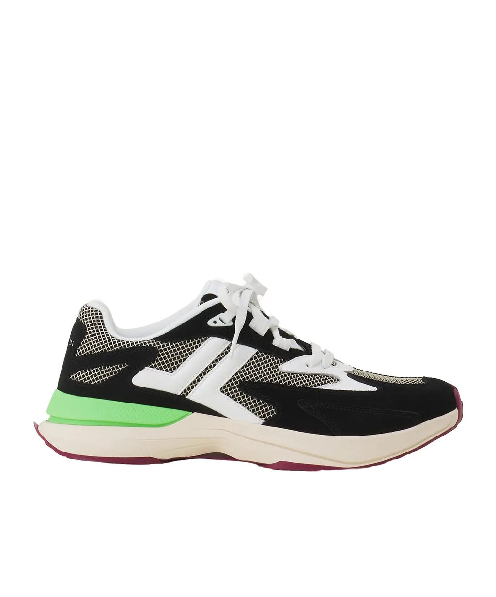 Mesh-Panel Leather Sneakers