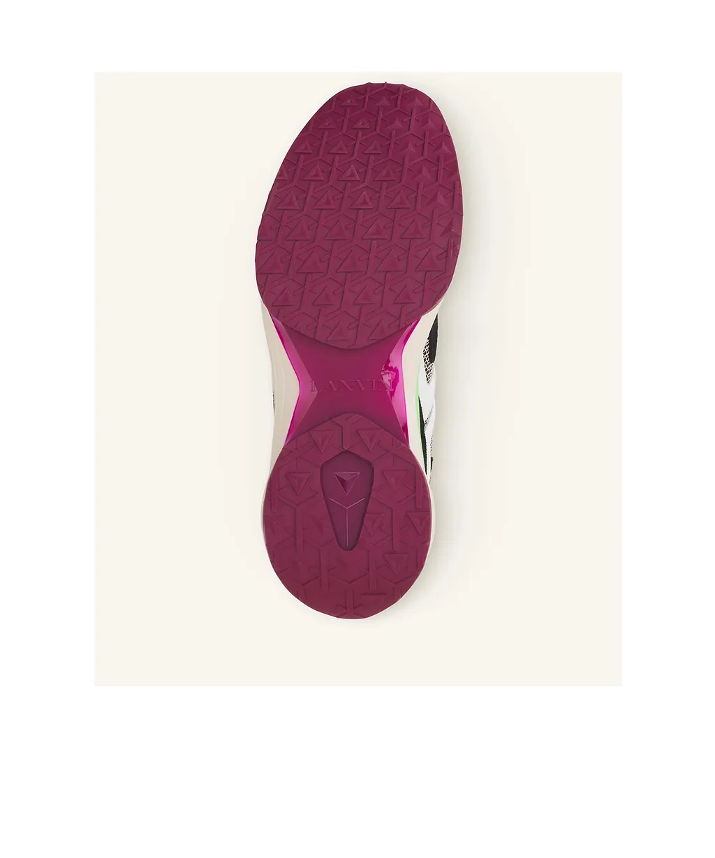 Mesh-Panel Leather Sneakers
